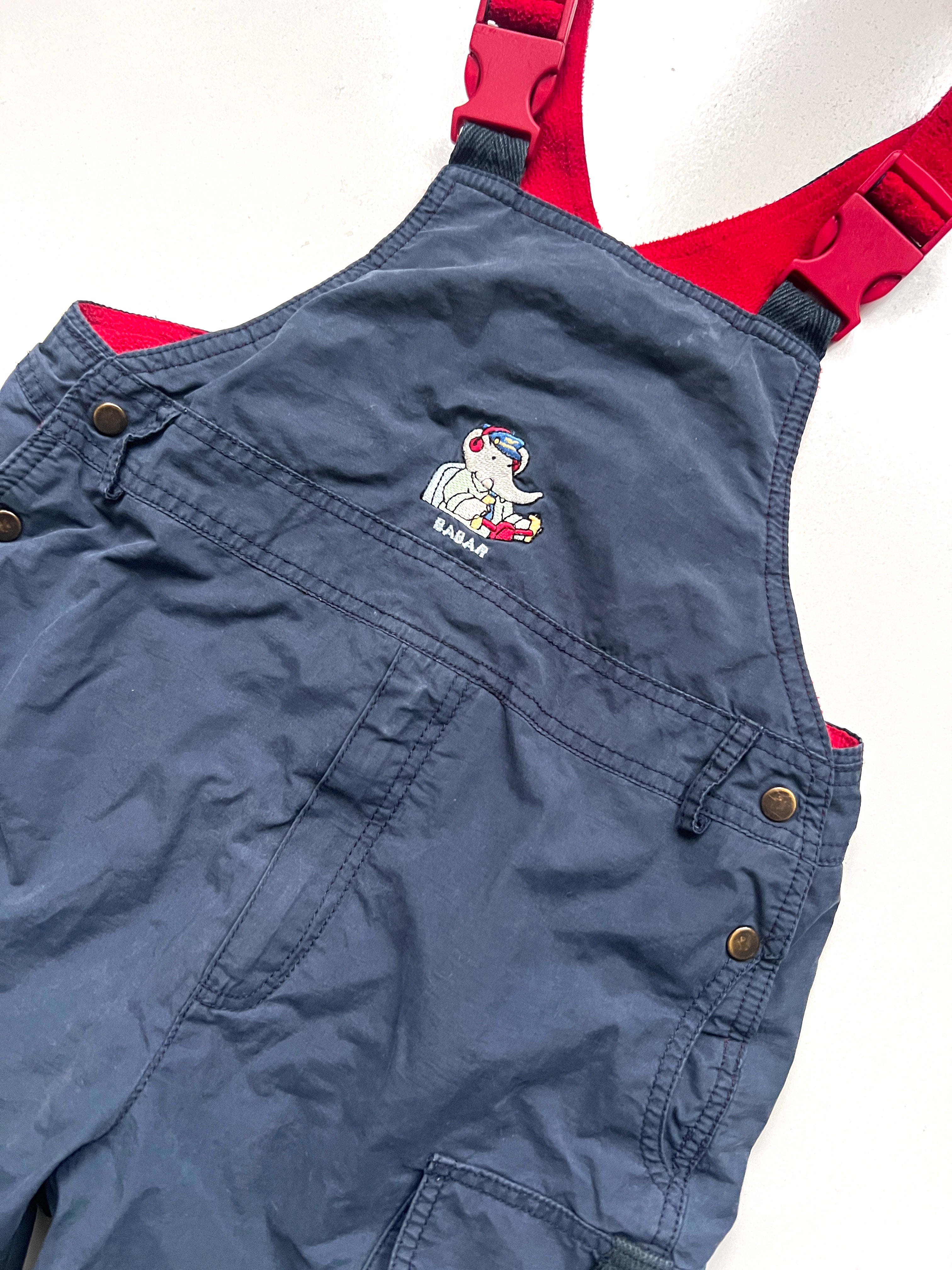 French Vintage Babar Dungarees Age 2-3 Years