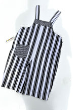 Load image into Gallery viewer, Vintage Stripe/Checkerboard Short Dungarees Age 4 Years (Dead Stock!)
