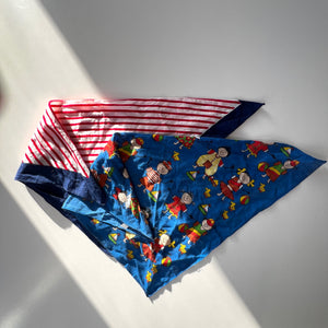 x 2 Vintage Neckerchief/Headscarves