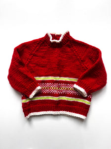 Vintage Hand Knitted Christmas Jumper Age 6-12 Months