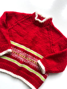 Vintage Hand Knitted Christmas Jumper Age 6-12 Months