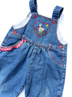 Load image into Gallery viewer, Vintage Mother Goose Denim Dungarees Age 18 Months
