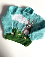 Load image into Gallery viewer, Handknitted Spring Bunny Jumper Age 12-18 Months
