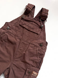 Vintage Chocolate Brown Osh Kosh Dungarees Age 9 Months