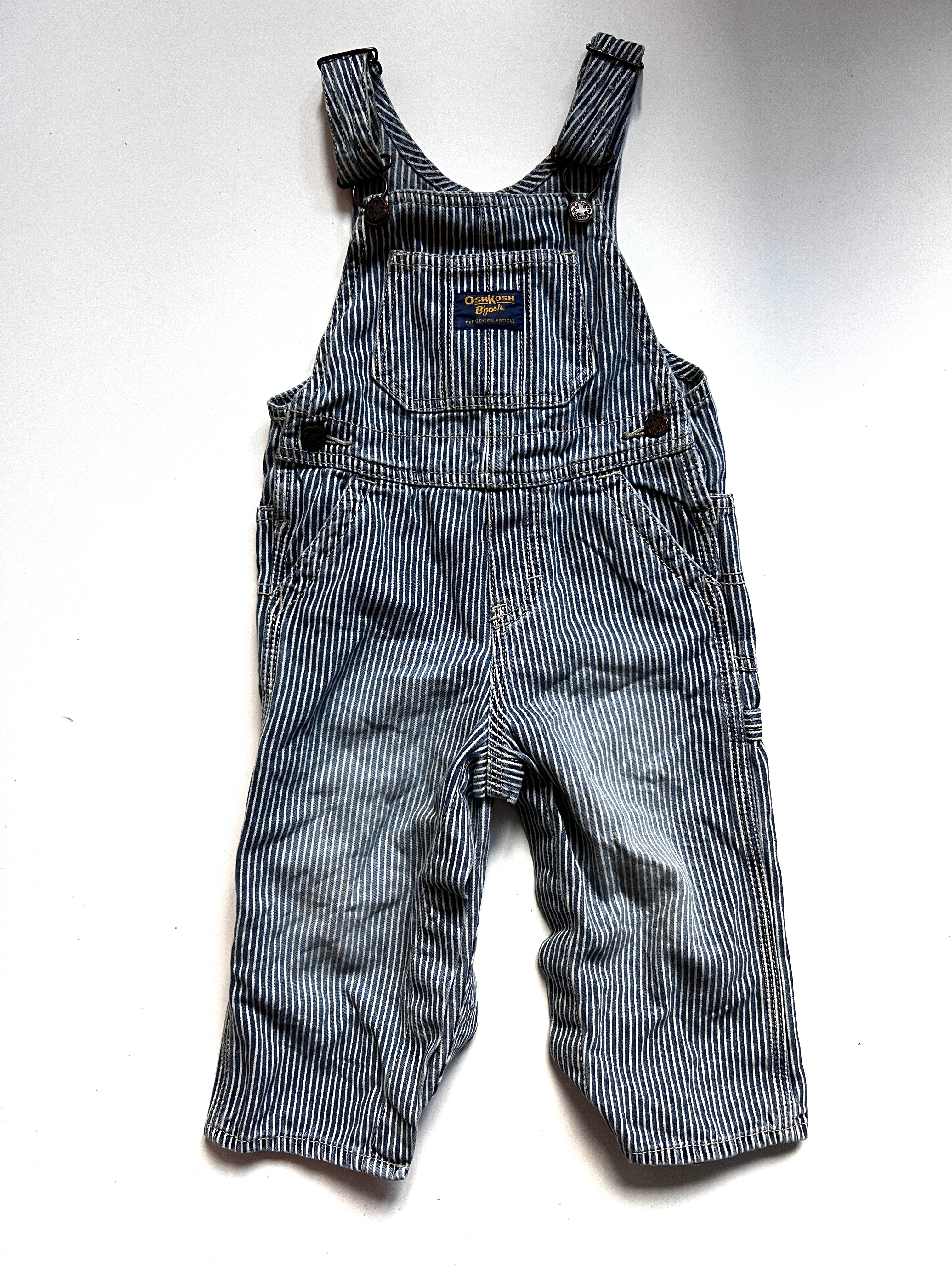 Osh Kosh Hickory Stripe Dungarees Age 24 Months