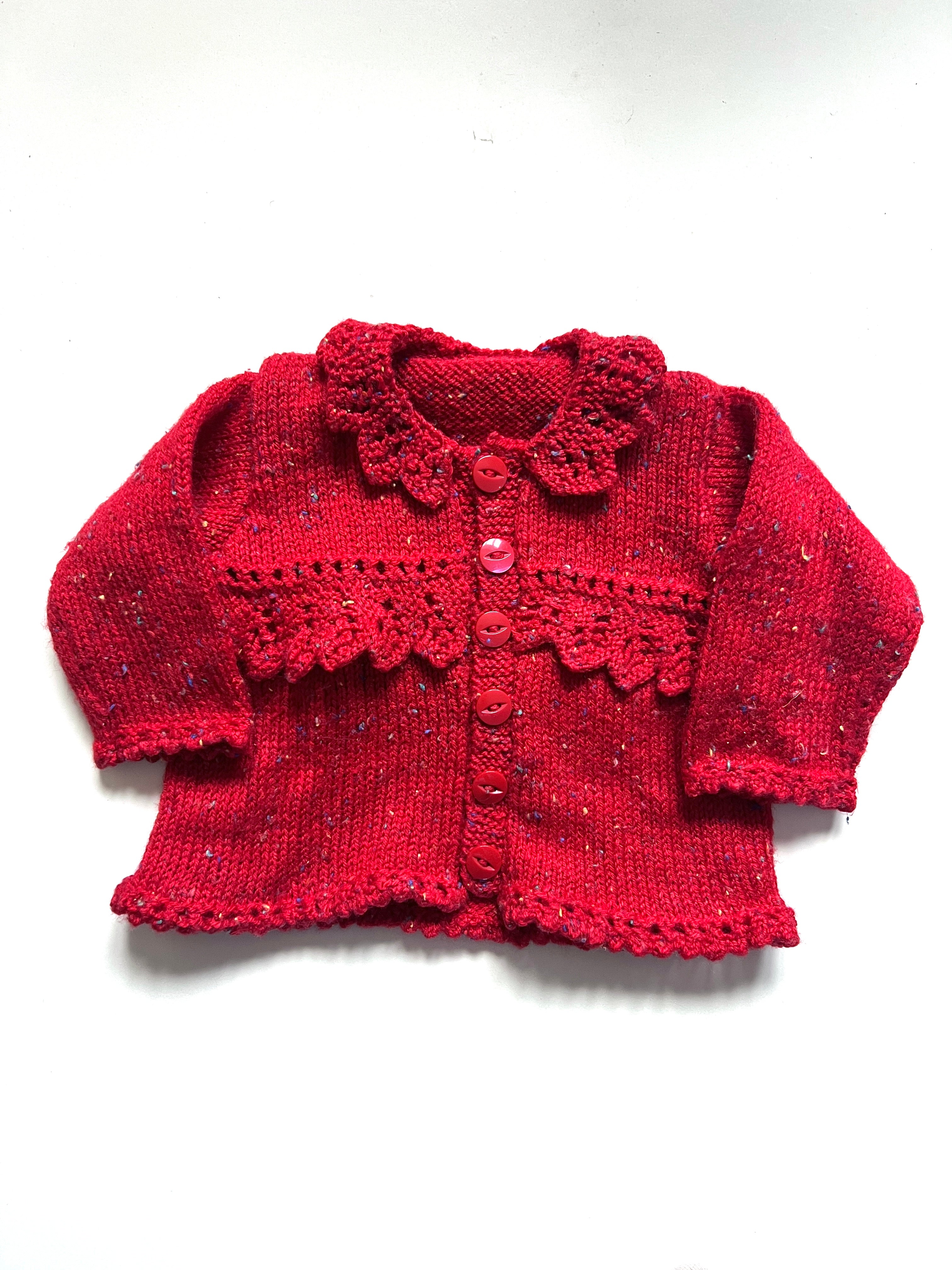 Vintage Handknitted Confetti Cardigan Age 6-12 Months