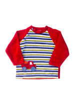 Load image into Gallery viewer, Vintage Velour Stripe Tractor Top Age 12 Months
