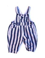 Load image into Gallery viewer, Vintage Stripe Bubble Fit Dungarees Age 12-18 Months (Run Big IMO)
