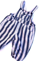 Load image into Gallery viewer, Vintage Stripe Bubble Fit Dungarees Age 12-18 Months (Run Big IMO)
