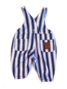 Vintage Stripe Bubble Fit Dungarees Age 12-18 Months (Run Big IMO)