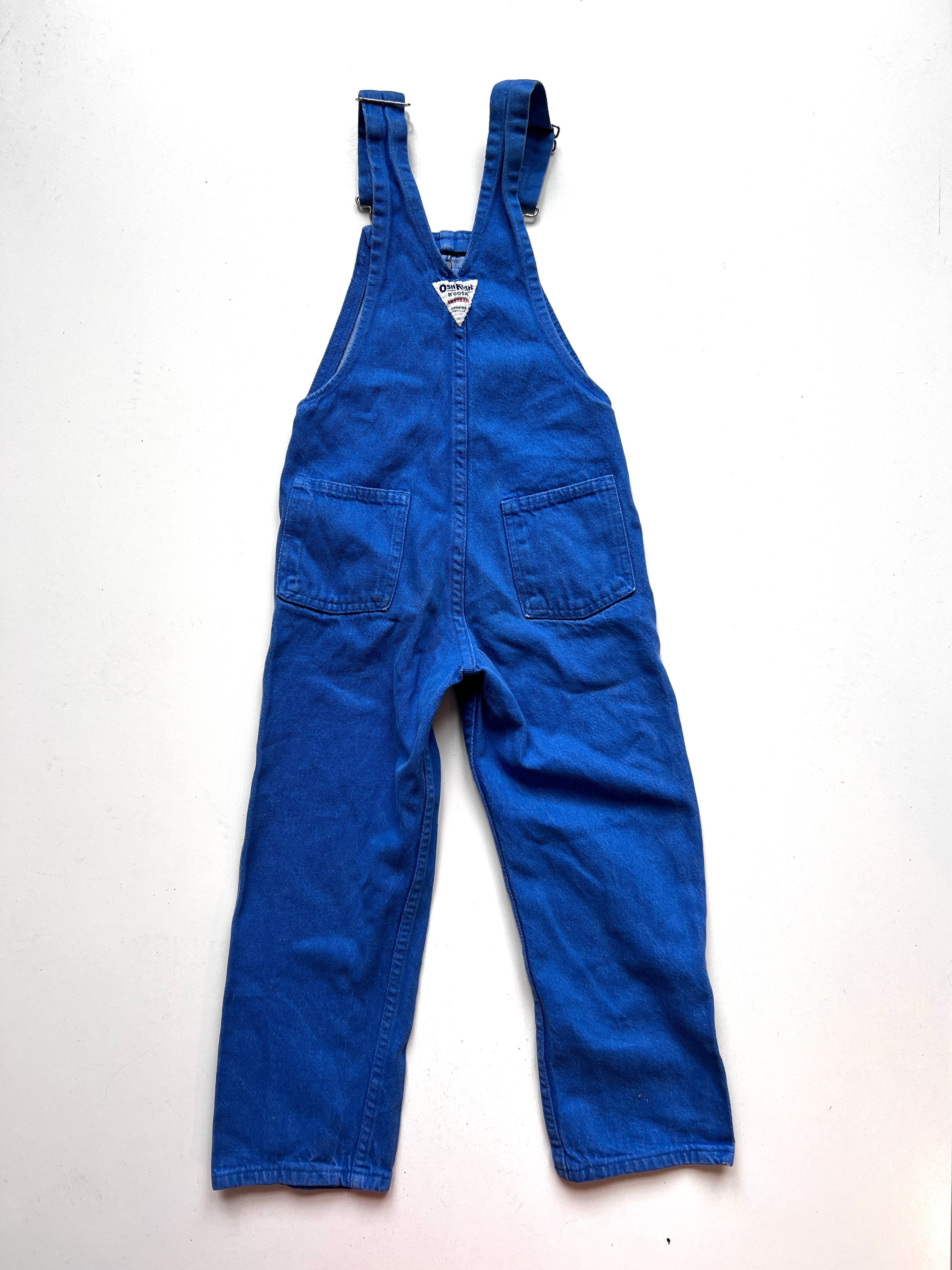 Vintage Osh Kosh Cobalt Blue Dungarees Age 5-6 Years