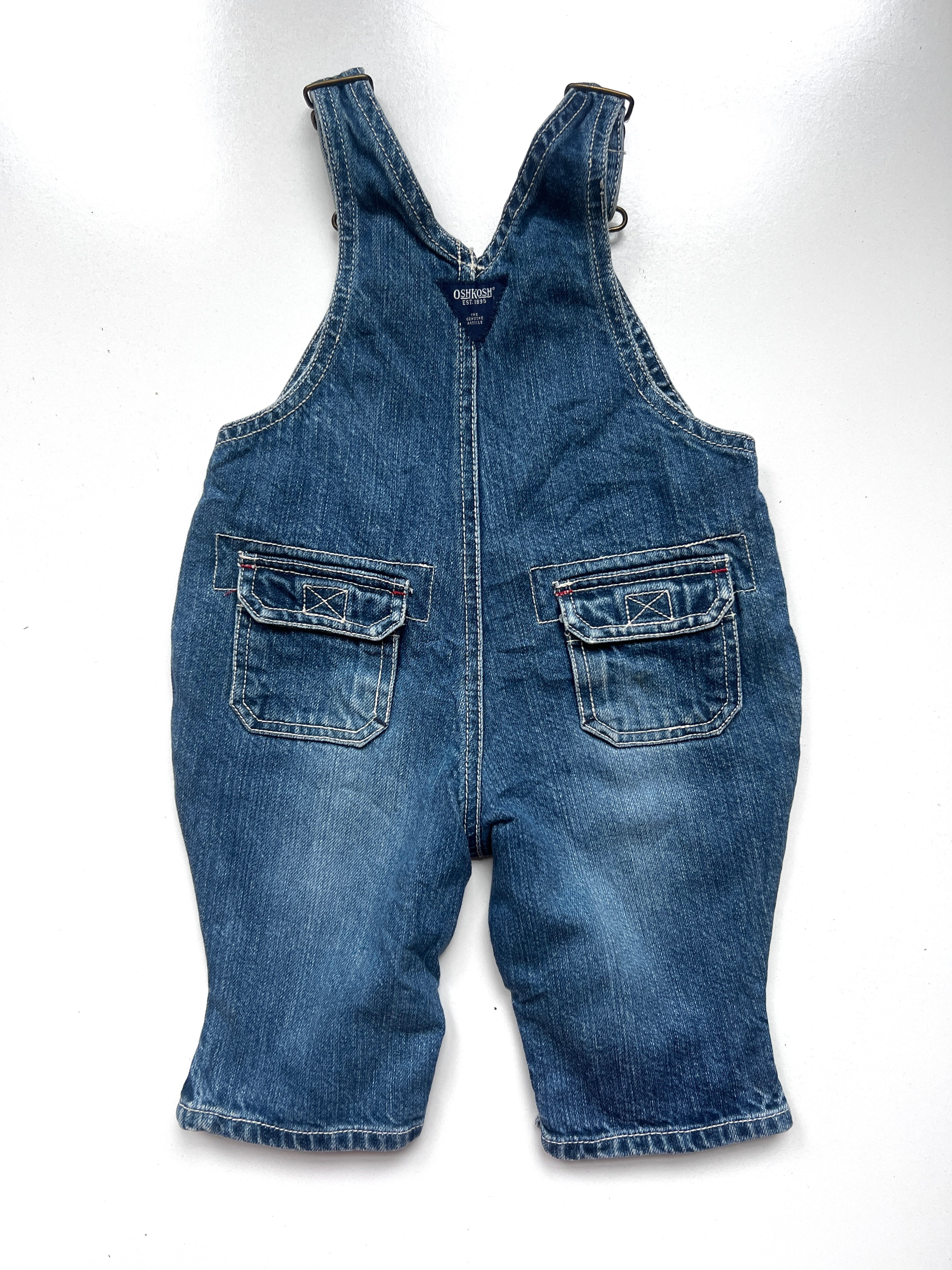 Vintage Osh Kosh Bubble Fit Denim Dungarees Age 3-6 Months