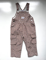 Load image into Gallery viewer, Brown Checkerboard Cargo Dungarees Age 2-3 Years
