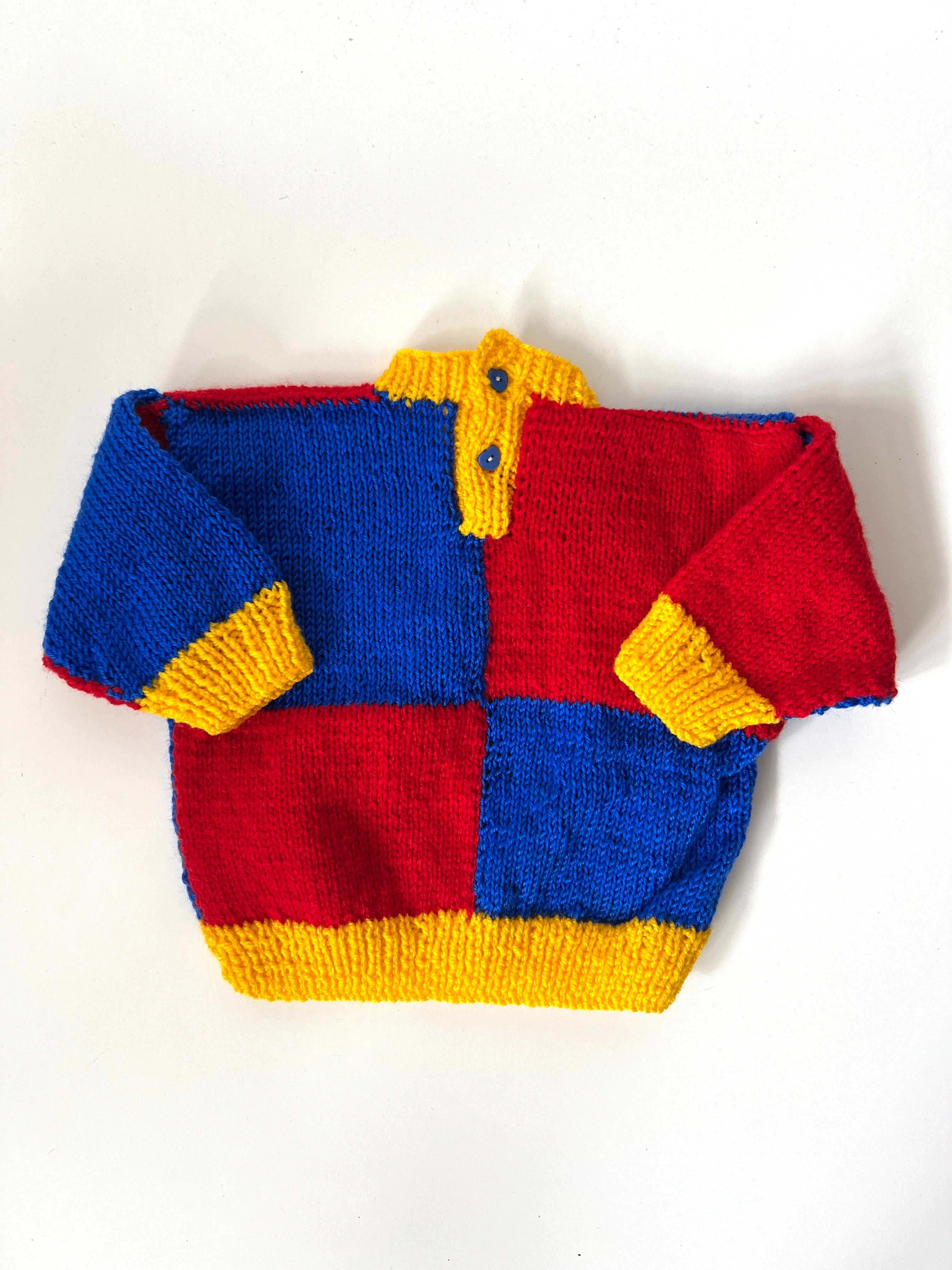 Vintage Hand Knitted Jelly Babies Jumper Age 12 Months