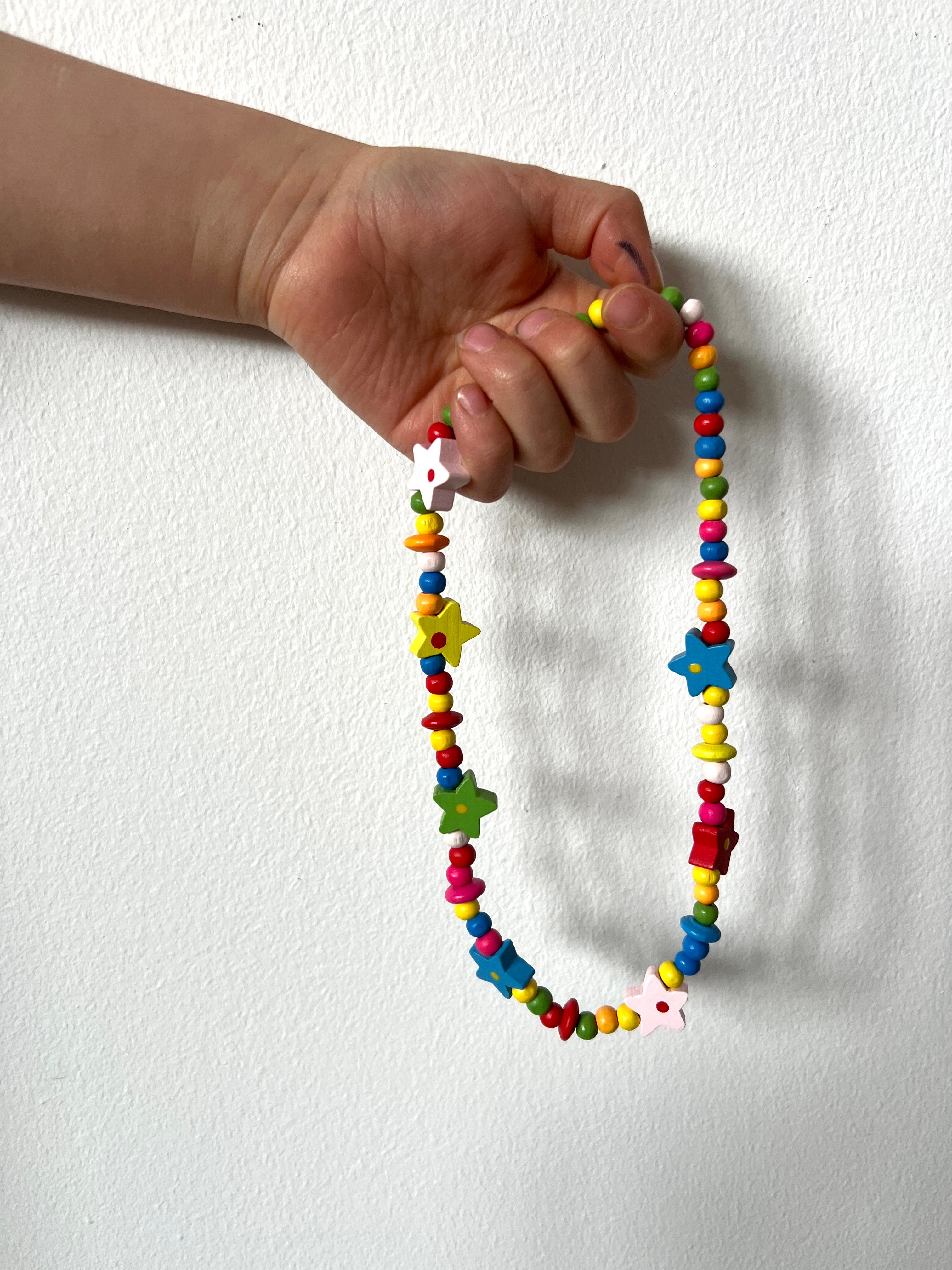Vintage Hand Painted Beaded Necklace