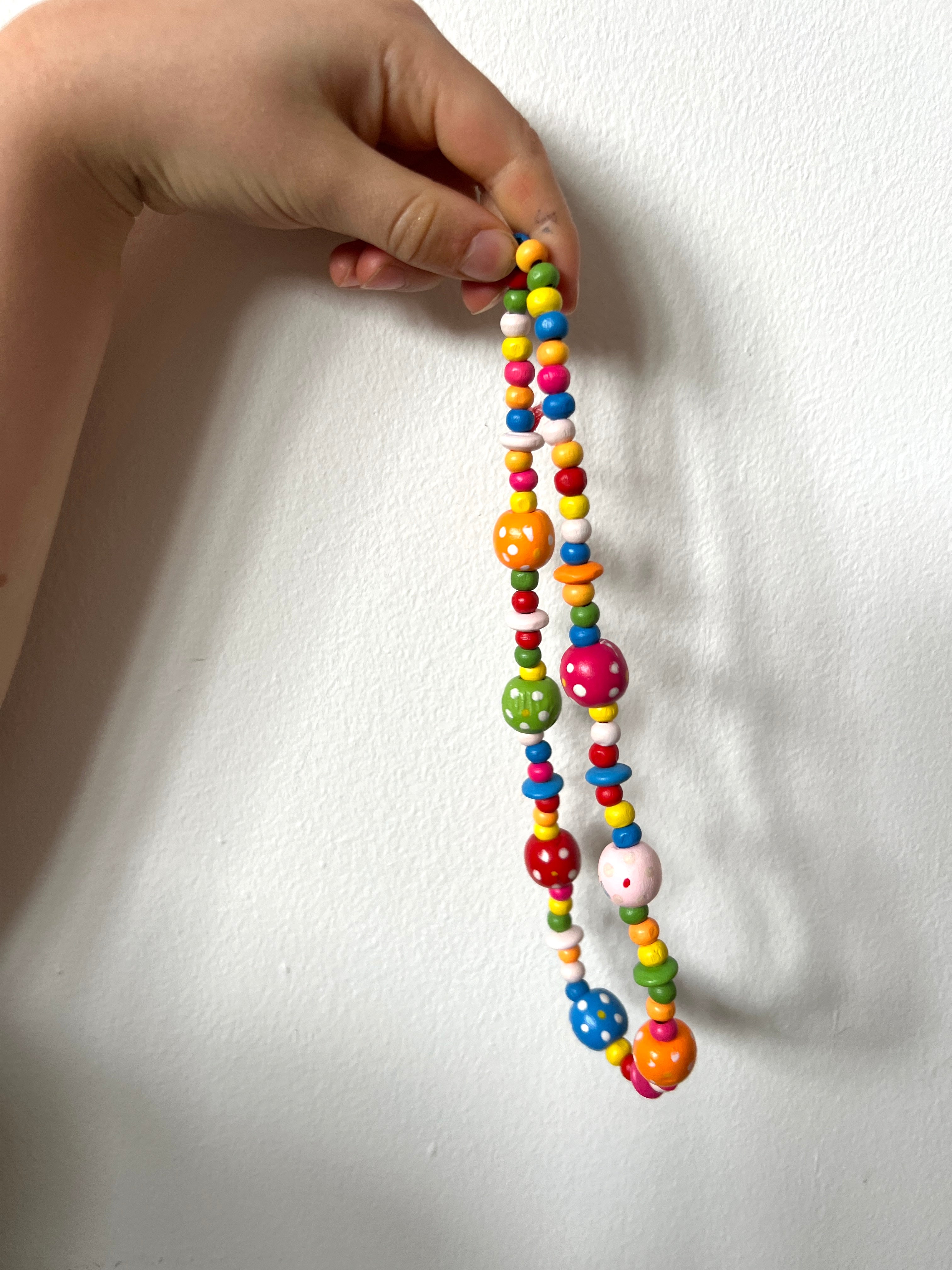 Vintage Hand Painted Beaded Necklace