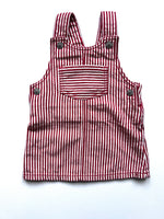 Load image into Gallery viewer, Vintage Red Hickory Stripe Dress Age 3-6 Months
