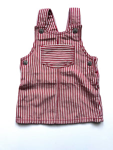 Vintage Red Hickory Stripe Dress Age 3-6 Months