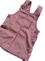 Load image into Gallery viewer, Vintage Red Hickory Stripe Dress Age 3-6 Months
