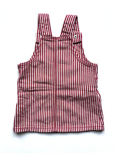 Vintage Red Hickory Stripe Dress Age 3-6 Months